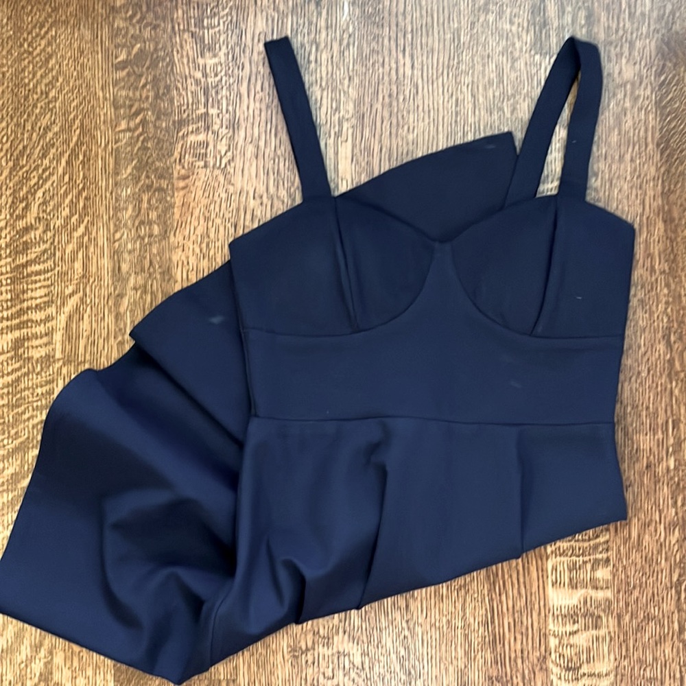 Navy Blue — structured skater dress